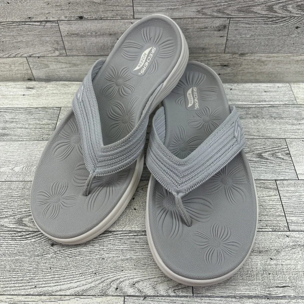 Sketchers Arch Fit Radiance Flip‎ Flops Sandals Gray Size 7  141315